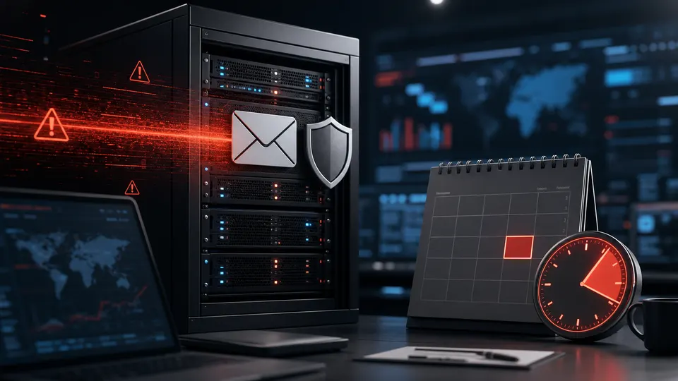 Enterprise email servers with a security deadline alert